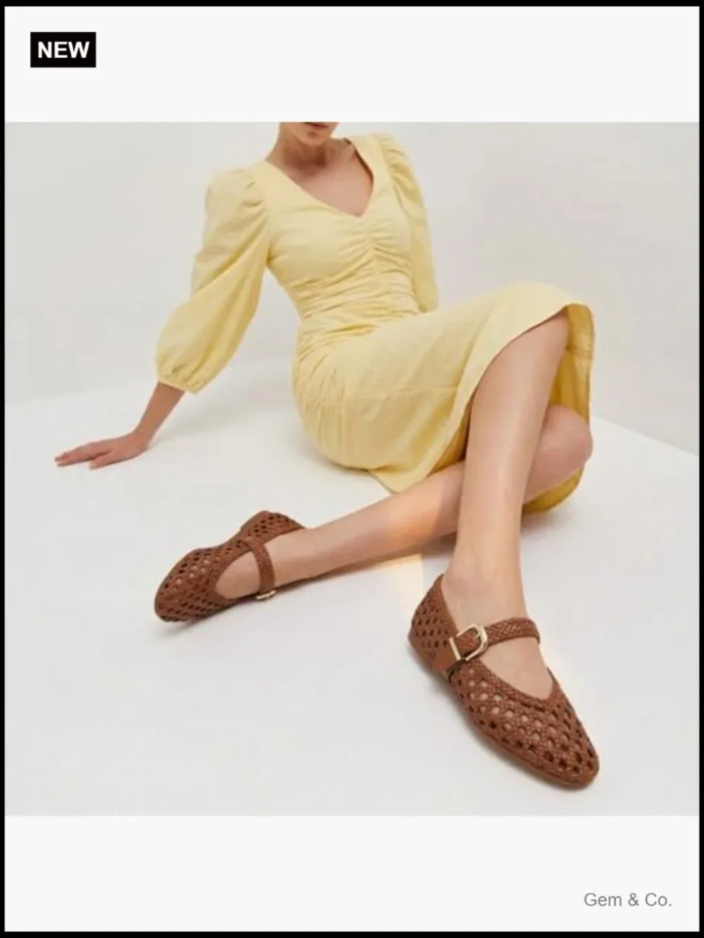 Hand Woven Mary Jane Ballet Flat with Memory Foam
